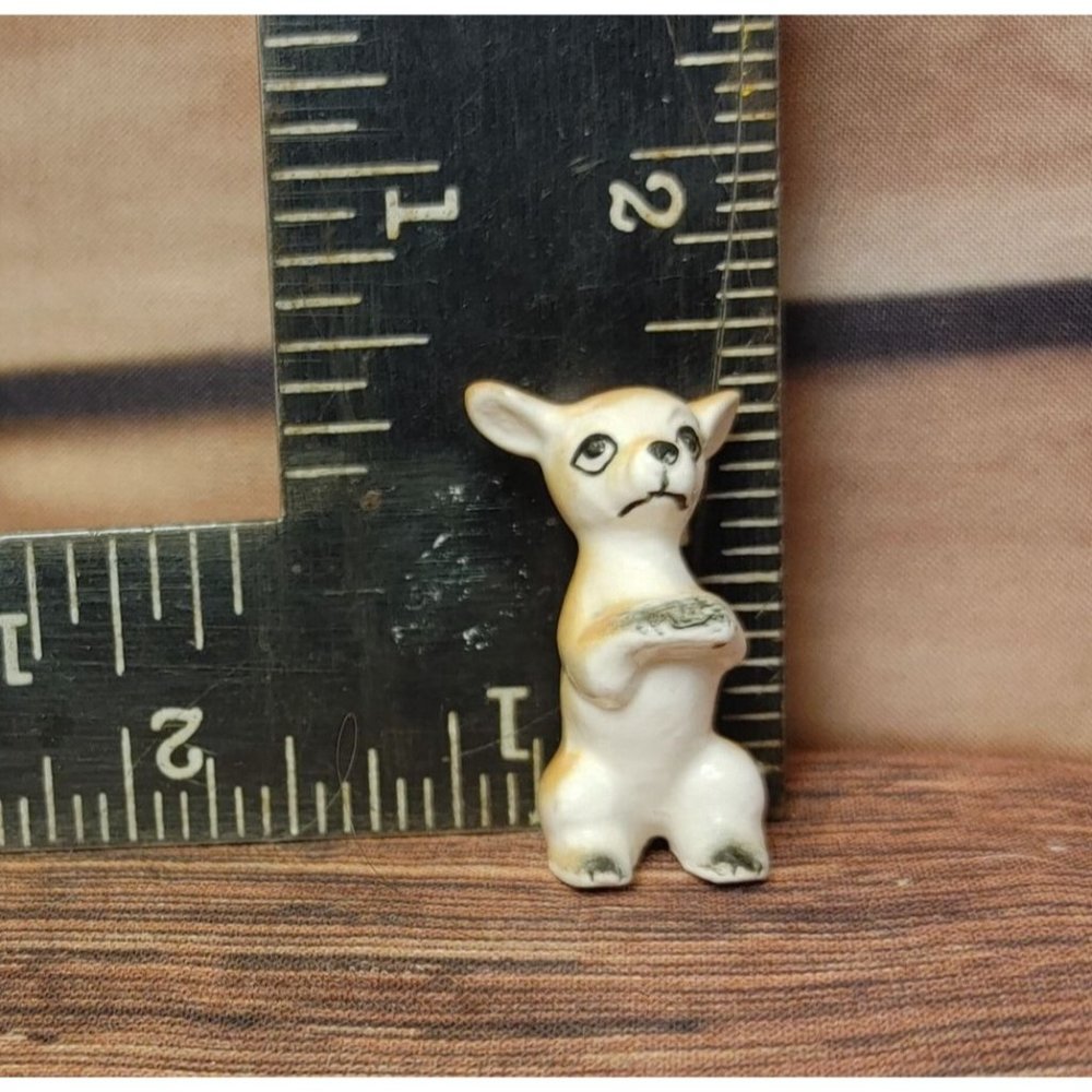 Vintage Miniature Porcelain/China Dog Figure 2" Tall Unsigned